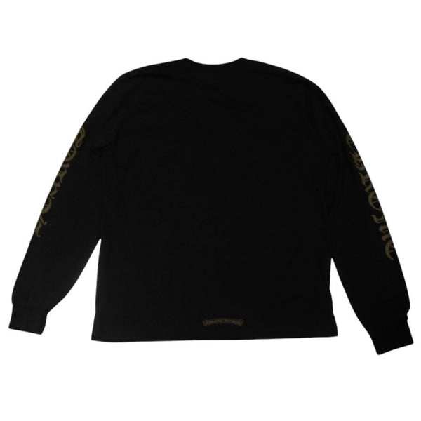 New and unused CHROME HEARTS Long sleeve T-shirt Size XL Neck logo Old English logo Black Used 4a001317