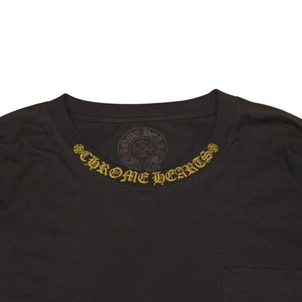 New and unused CHROME HEARTS Long sleeve T-shirt Size XL Neck logo Old English logo Black Used 4a001317