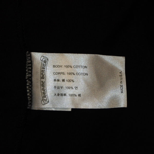 New and unused CHROME HEARTS Long sleeve T-shirt Size XL Neck logo Old English logo Black Used 4a001317