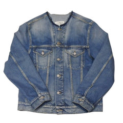 Very good condition Masion Margiela Collarless denim jacket Blue Cotton Size 50 SI1AM0006 S30561 Used 4a001193