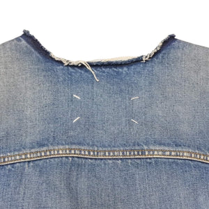 Very good condition Masion Margiela Collarless denim jacket Blue Cotton Size 50 SI1AM0006 S30561 Used 4a001193