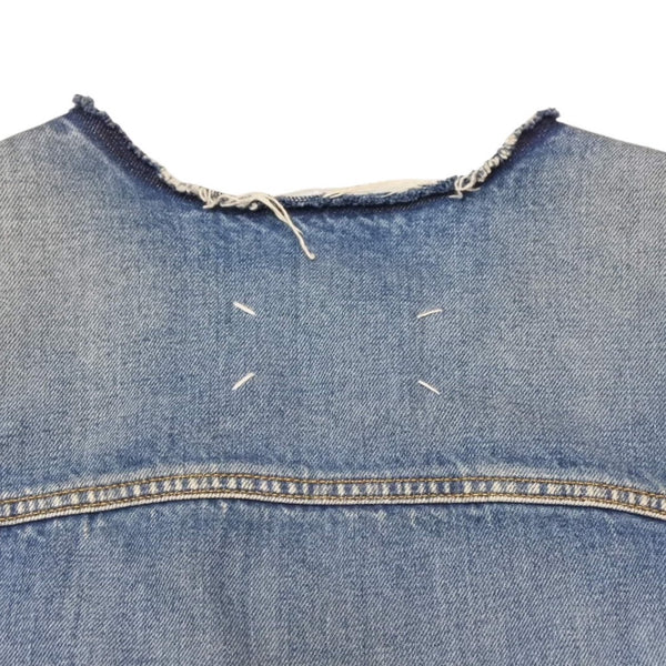 Very good condition Masion Margiela Collarless denim jacket Blue Cotton Size 50 SI1AM0006 S30561 Used 4a001193
