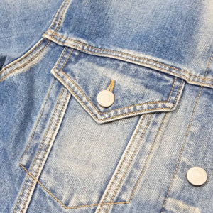 Very good condition Masion Margiela Collarless denim jacket Blue Cotton Size 50 SI1AM0006 S30561 Used 4a001193