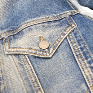 Very good condition Masion Margiela Collarless denim jacket Blue Cotton Size 50 SI1AM0006 S30561 Used 4a001193
