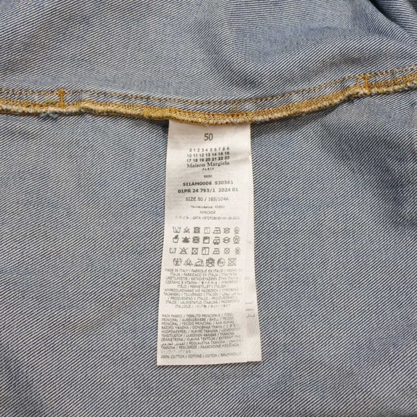 Very good condition Masion Margiela Collarless denim jacket Blue Cotton Size 50 SI1AM0006 S30561 Used 4a001193