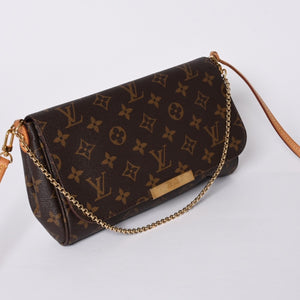 極美品 LOUIS VUITTON ルイヴィトン モノグラム フェイボリットMM ショルダーバッグ M40718 ブラウン ゴールド金具 中古 4a001283