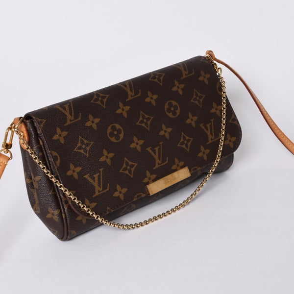 極美品 LOUIS VUITTON ルイヴィトン モノグラム フェイボリットMM ショルダーバッグ M40718 ブラウン ゴールド金具 中古 4a001283
