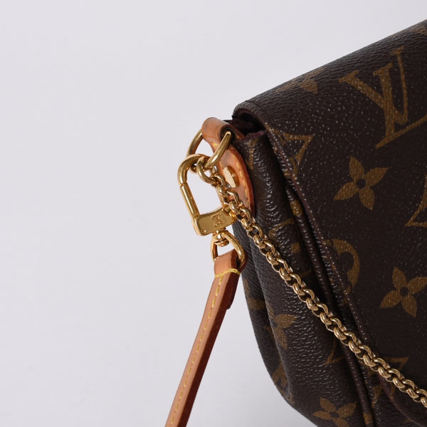 極美品 LOUIS VUITTON ルイヴィトン モノグラム フェイボリットMM ショルダーバッグ M40718 ブラウン ゴールド金具 中古 4a001283