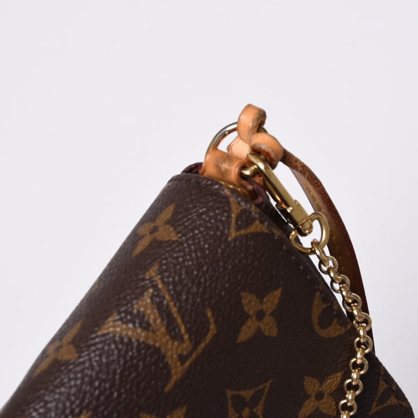 極美品 LOUIS VUITTON ルイヴィトン モノグラム フェイボリットMM ショルダーバッグ M40718 ブラウン ゴールド金具 中古 4a001283