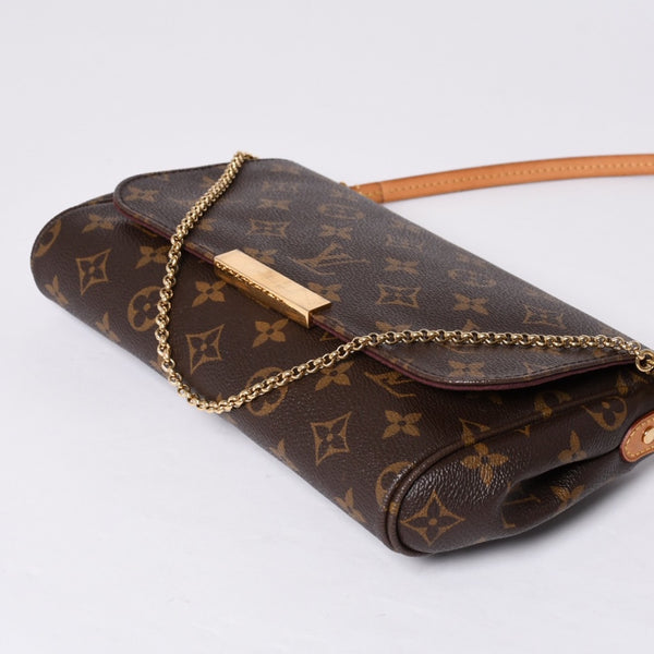 極美品 LOUIS VUITTON ルイヴィトン モノグラム フェイボリットMM ショルダーバッグ M40718 ブラウン ゴールド金具 中古 4a001283