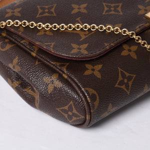 極美品 LOUIS VUITTON ルイヴィトン モノグラム フェイボリットMM ショルダーバッグ M40718 ブラウン ゴールド金具 中古 4a001283