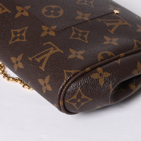 極美品 LOUIS VUITTON ルイヴィトン モノグラム フェイボリットMM ショルダーバッグ M40718 ブラウン ゴールド金具 中古 4a001283