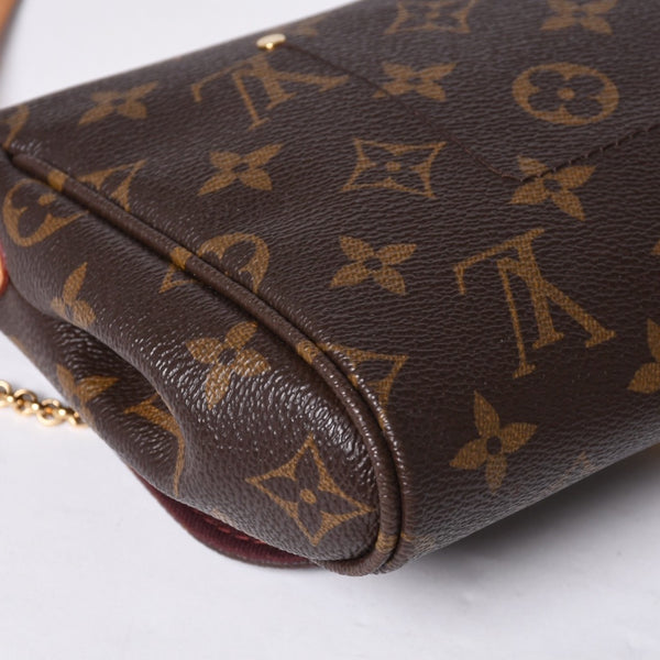 極美品 LOUIS VUITTON ルイヴィトン モノグラム フェイボリットMM ショルダーバッグ M40718 ブラウン ゴールド金具 中古 4a001283