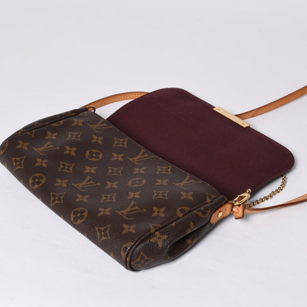 極美品 LOUIS VUITTON ルイヴィトン モノグラム フェイボリットMM ショルダーバッグ M40718 ブラウン ゴールド金具 中古 4a001283
