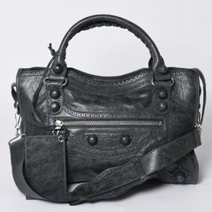New unused item BALENCIAGA Giant City 204529 Khaki 2WAY Bag Lace style Used 4a001347