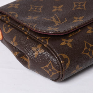 Very Good Condition LOUIS VUITTON Monogram Favorite MM Shoulder Bag M40718 Brown Gold Hardware Used 4a001284