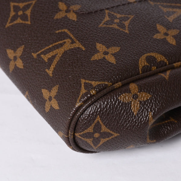 Very Good Condition LOUIS VUITTON Monogram Favorite MM Shoulder Bag M40718 Brown Gold Hardware Used 4a001284