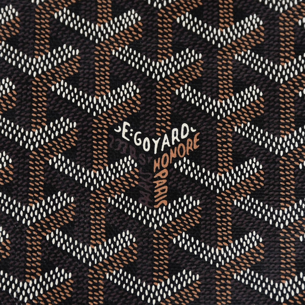 ゴヤール GOYARD クラッチバッグ ハンドバッグ セナGM 黒 ブラック/PVC/レザー トップファスナー コーティングキャンバスボディ 美品 中古 4a001263
