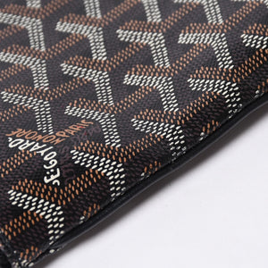 ゴヤール GOYARD クラッチバッグ ハンドバッグ セナGM 黒 ブラック/PVC/レザー トップファスナー コーティングキャンバスボディ 美品 中古 4a001263