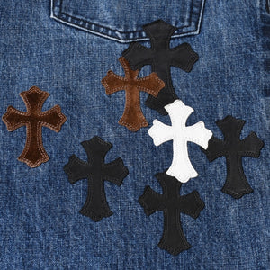 Like new CHROME HEARTS Cross Patch Jeans Denim Pants with Japan tag Men's SV925 36 inches Blue Used 4a001293