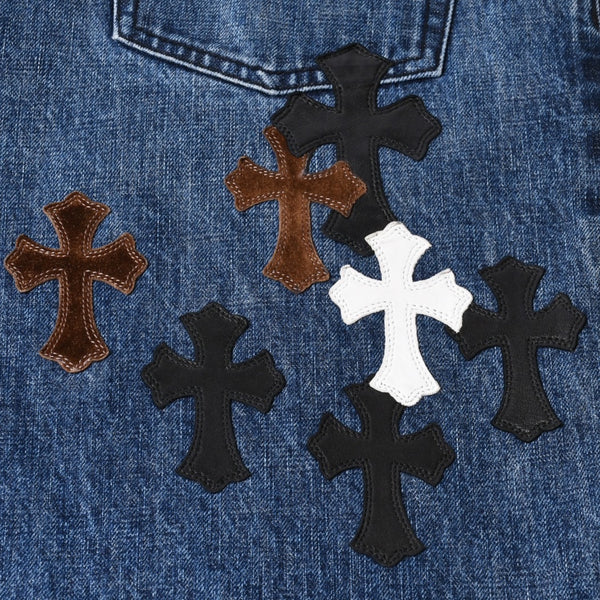 Like new CHROME HEARTS Cross Patch Jeans Denim Pants with Japan tag Men's SV925 36 inches Blue Used 4a001293