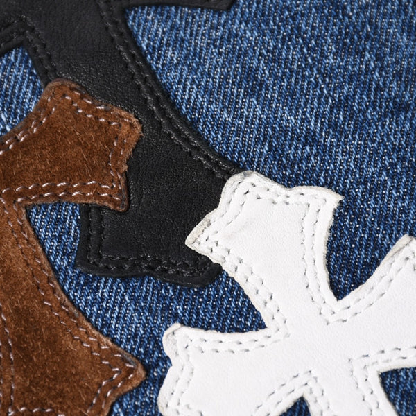 Like new CHROME HEARTS Cross Patch Jeans Denim Pants with Japan tag Men's SV925 36 inches Blue Used 4a001293