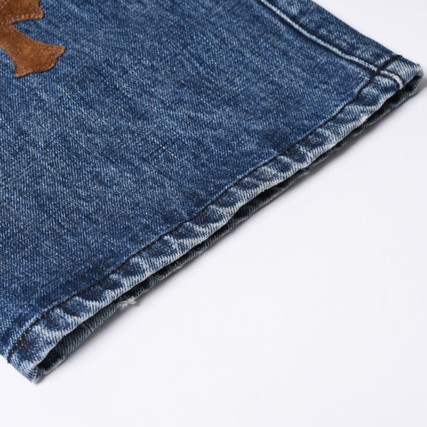 Like new CHROME HEARTS Cross Patch Jeans Denim Pants with Japan tag Men's SV925 36 inches Blue Used 4a001293