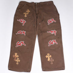 Very Good Condition CHROME HEARTS × MATTY BOY Matty Boy SEX RECORDS Double Knee Pants Size 38 22 Patch Used 4a001292