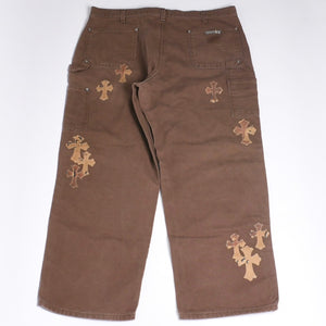 Very Good Condition CHROME HEARTS × MATTY BOY Matty Boy SEX RECORDS Double Knee Pants Size 38 22 Patch Used 4a001292