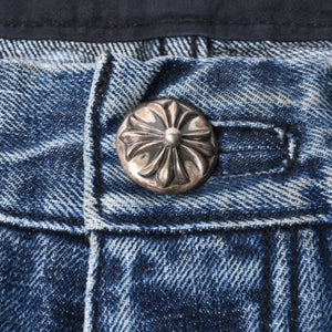 Like new CHROME HEARTS Cross Patch Jeans Denim Pants with Japan tag Men's SV925 36 inches Blue Used 4a001293