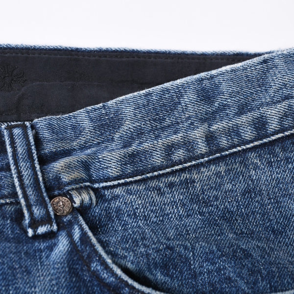 Like new CHROME HEARTS Cross Patch Jeans Denim Pants with Japan tag Men's SV925 36 inches Blue Used 4a001293