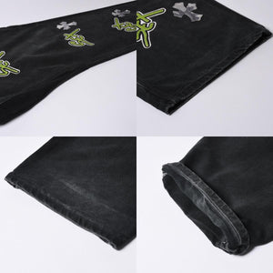 極美品 CHROME HEARTS クロムハーツ × MATTY BOY マッティボーイ SEX RECORDS カーペンターパンツ サイズ42 22パッチ 中古 4a001083