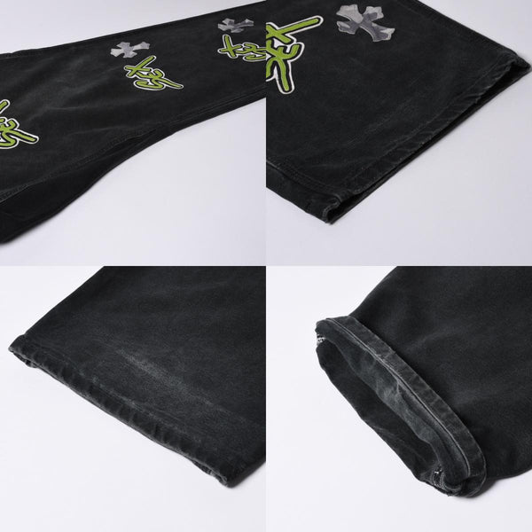 極美品 CHROME HEARTS クロムハーツ × MATTY BOY マッティボーイ SEX RECORDS カーペンターパンツ サイズ42 22パッチ 中古 4a001083