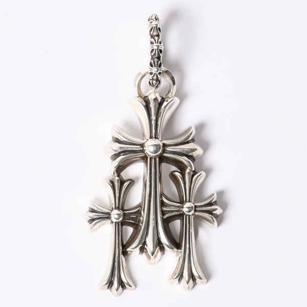 新品同様 CHROME HEARTS クロムハーツ トリプルクロス 3CH CRSラージ 3CH クロス シルバーペンダントトップ シルバー 925 142.7g 中古 4a001294