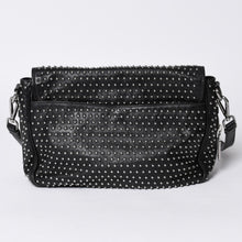 画像をギャラリービューアに読み込む, PRADA プラダ スタッズ ミディアム BT861S ショルダーバッグ レザー ブラック 美品 中古 4a001059