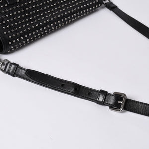 PRADA プラダ スタッズ ミディアム BT861S ショルダーバッグ レザー ブラック 美品 中古 4a001059