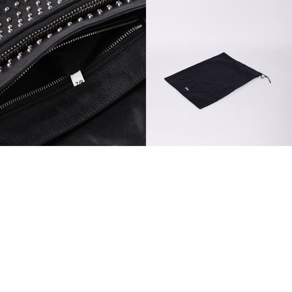 PRADA プラダ スタッズ ミディアム BT861S ショルダーバッグ レザー ブラック 美品 中古 4a001059