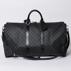 Very good condition LOUIS VUITTON Keepall Bandouliere 55 Boston bag N41413 Damier Graphite Black Used 4a001229