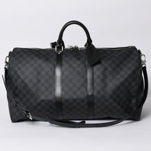 画像をギャラリービューアに読み込む, 極美品 LOUIS VUITTON ルイヴィトン キーポルバンドリエール55 ボストンバッグ N41413 ダミエグラフィット ブラック 中古 4a001229