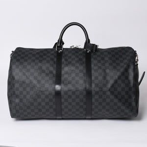 Very good condition LOUIS VUITTON Keepall Bandouliere 55 Boston bag N41413 Damier Graphite Black Used 4a001229