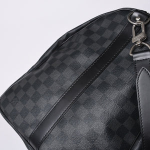 Very good condition LOUIS VUITTON Keepall Bandouliere 55 Boston bag N41413 Damier Graphite Black Used 4a001229