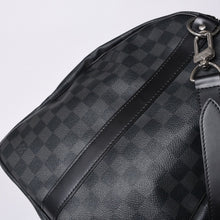 画像をギャラリービューアに読み込む, 極美品 LOUIS VUITTON ルイヴィトン キーポルバンドリエール55 ボストンバッグ N41413 ダミエグラフィット ブラック 中古 4a001229