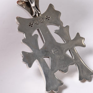 新品同様 CHROME HEARTS クロムハーツ トリプルクロス 3CH CRSラージ 3CH クロス シルバーペンダントトップ シルバー 925 142.7g 中古 4a001294