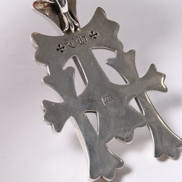 新品同様 CHROME HEARTS クロムハーツ トリプルクロス 3CH CRSラージ 3CH クロス シルバーペンダントトップ シルバー 925 142.7g 中古 4a001294