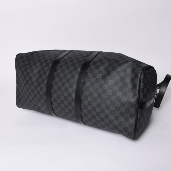 Very good condition LOUIS VUITTON Keepall Bandouliere 55 Boston bag N41413 Damier Graphite Black Used 4a001229