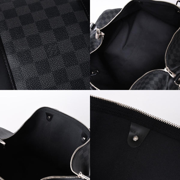 Very good condition LOUIS VUITTON Keepall Bandouliere 55 Boston bag N41413 Damier Graphite Black Used 4a001229
