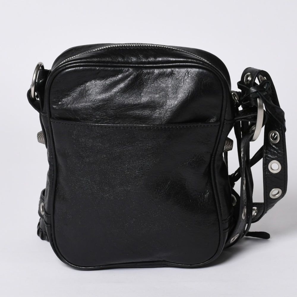 BALENCIAGA バレンシアガ ルカゴールXS ショルダーバッグ 719065 ブラック ラムスキン シルバー金具 美品 中古 4b000797