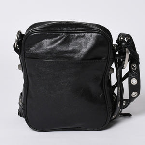 BALENCIAGA Luka Gour XS Shoulder Bag 719065 Black Lambskin Silver Hardware Good Condition Used 4b000797