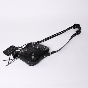 BALENCIAGA Luka Gour XS Shoulder Bag 719065 Black Lambskin Silver Hardware Good Condition Used 4b000797