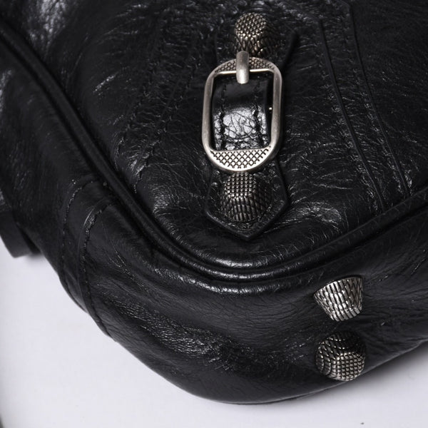 BALENCIAGA Luka Gour XS Shoulder Bag 719065 Black Lambskin Silver Hardware Good Condition Used 4b000797